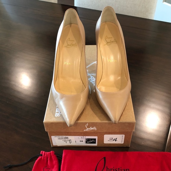 SOLD Christian Louboutin Nude Nappa Leather Decoltish 85 EU Size 38 - Picture 5 of 15